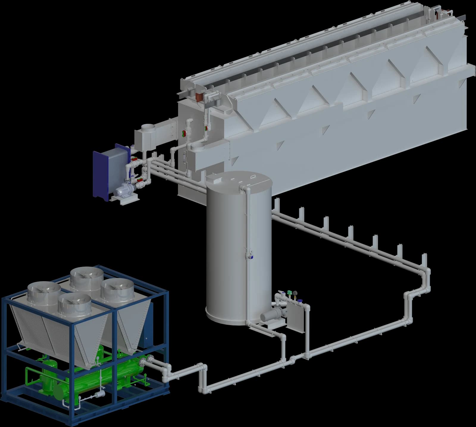 3D model of the anodizing tank cooling system
