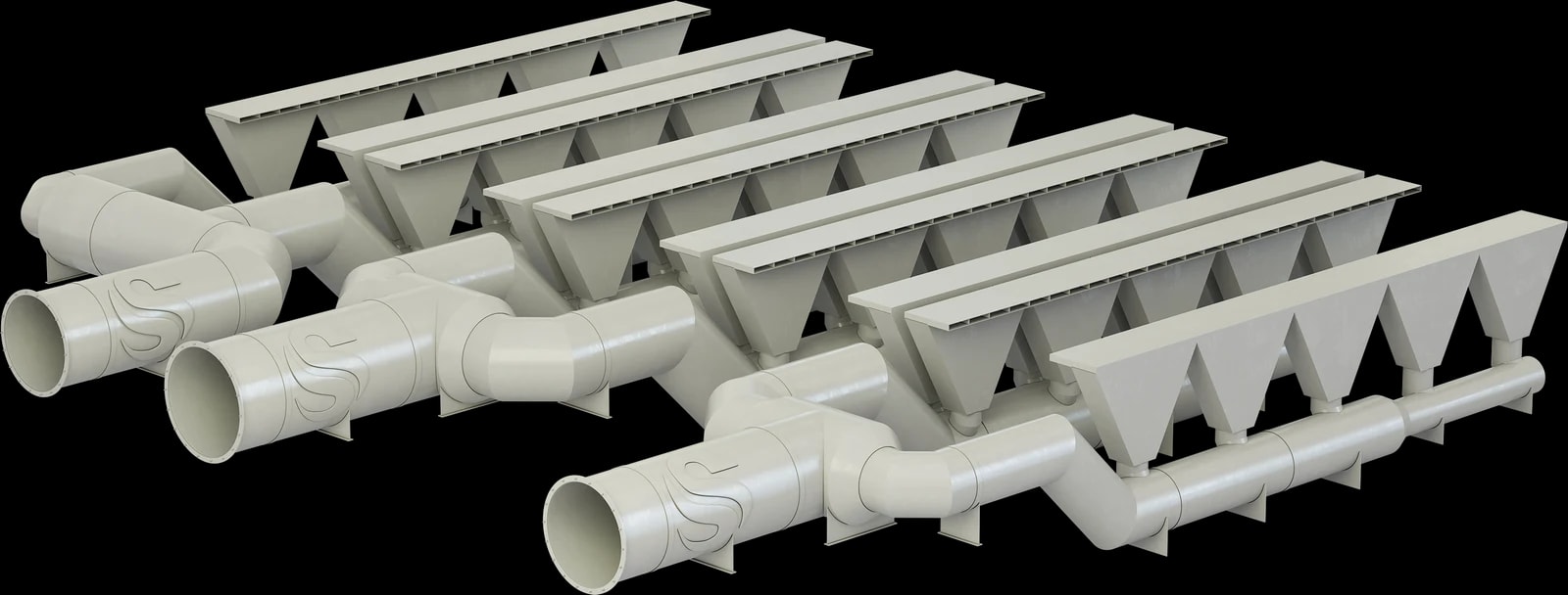 3D model of a lip extraction and exhaust ductwork system